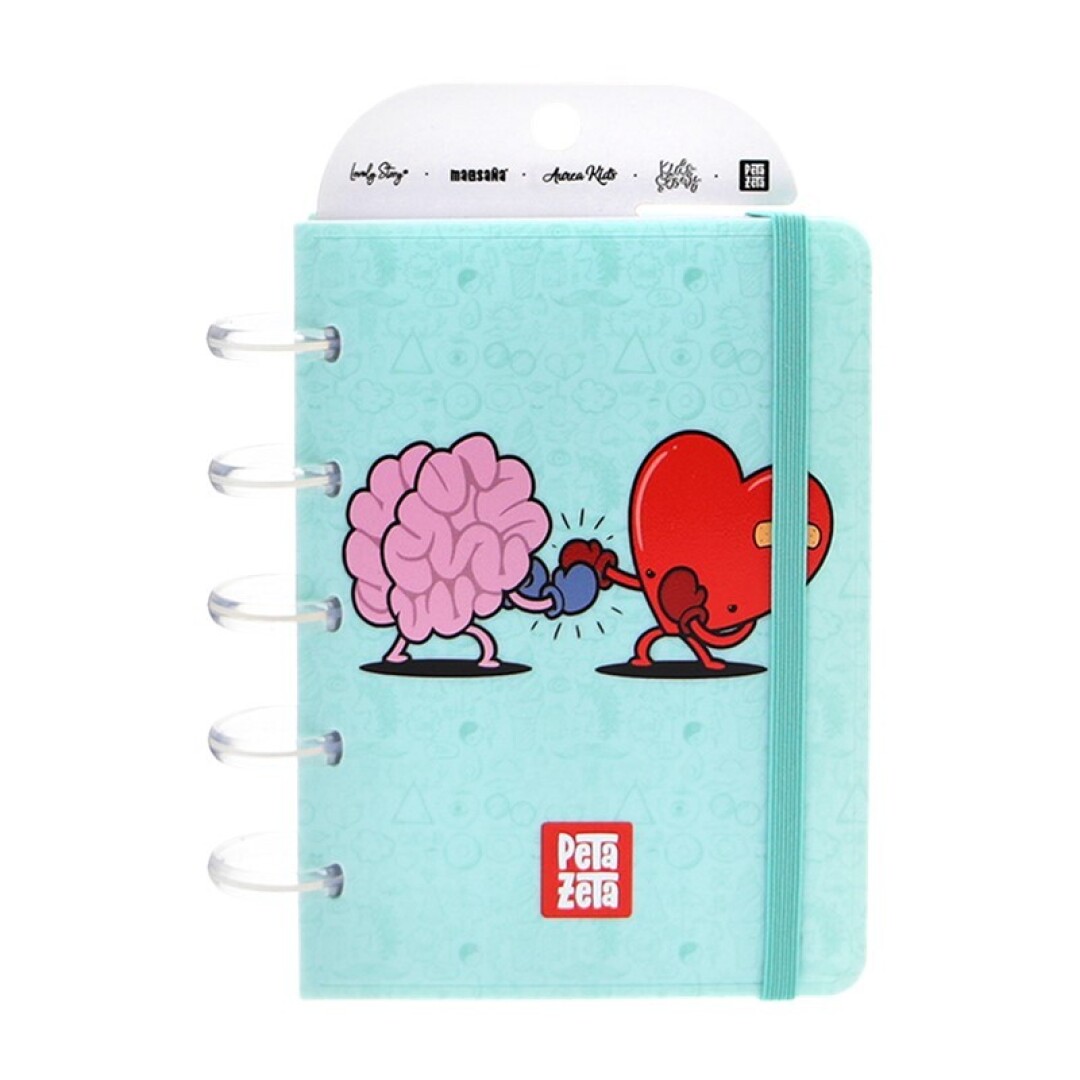 CUADERNO / NOTEBOOK A6 - MINT BRAIN VS HEART