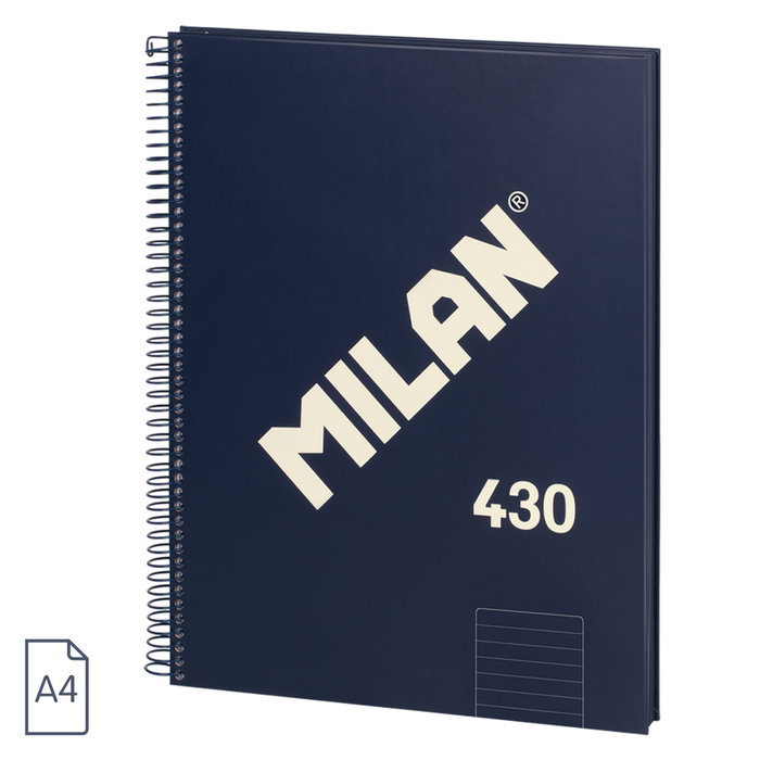 CUADERNO ESPIRAL MILAN AZUL A4 CUADRICULA