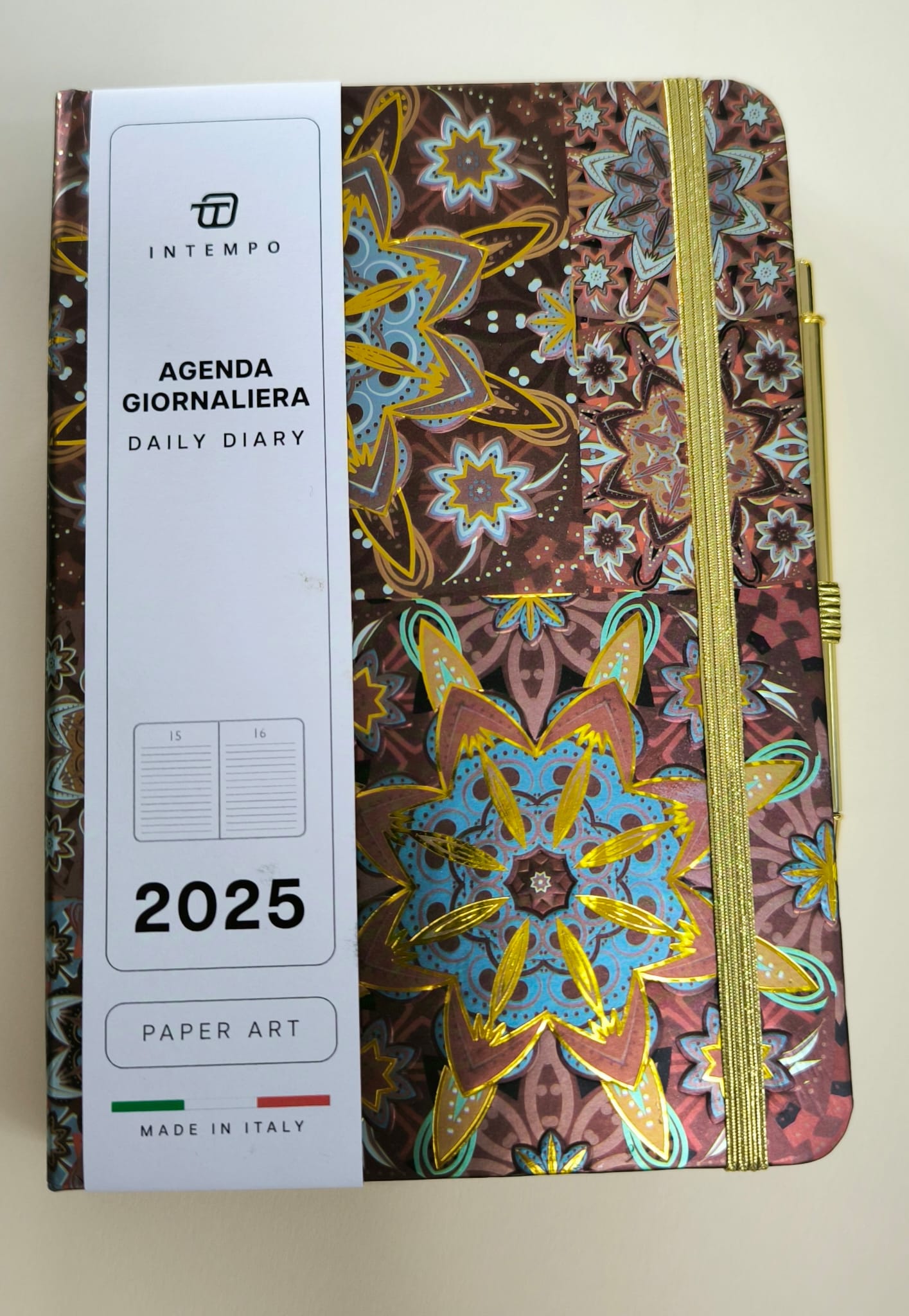 AGENDA A5 INTEMPO  2025 D/P + BOLIGRAFO DORADO