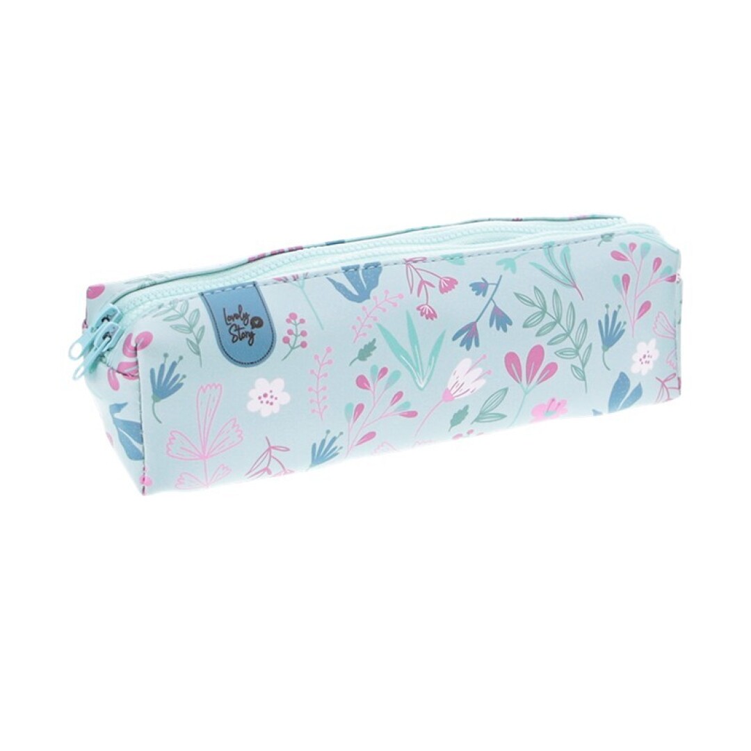 ESTUCHE DOBLE CREMALLERA - MINT BLOOM