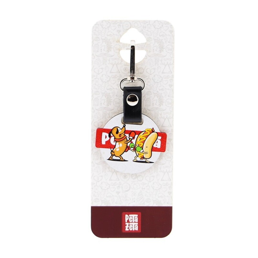 LLAVERO / KEYCHAIN - DACHSHUND VS HOTDOG