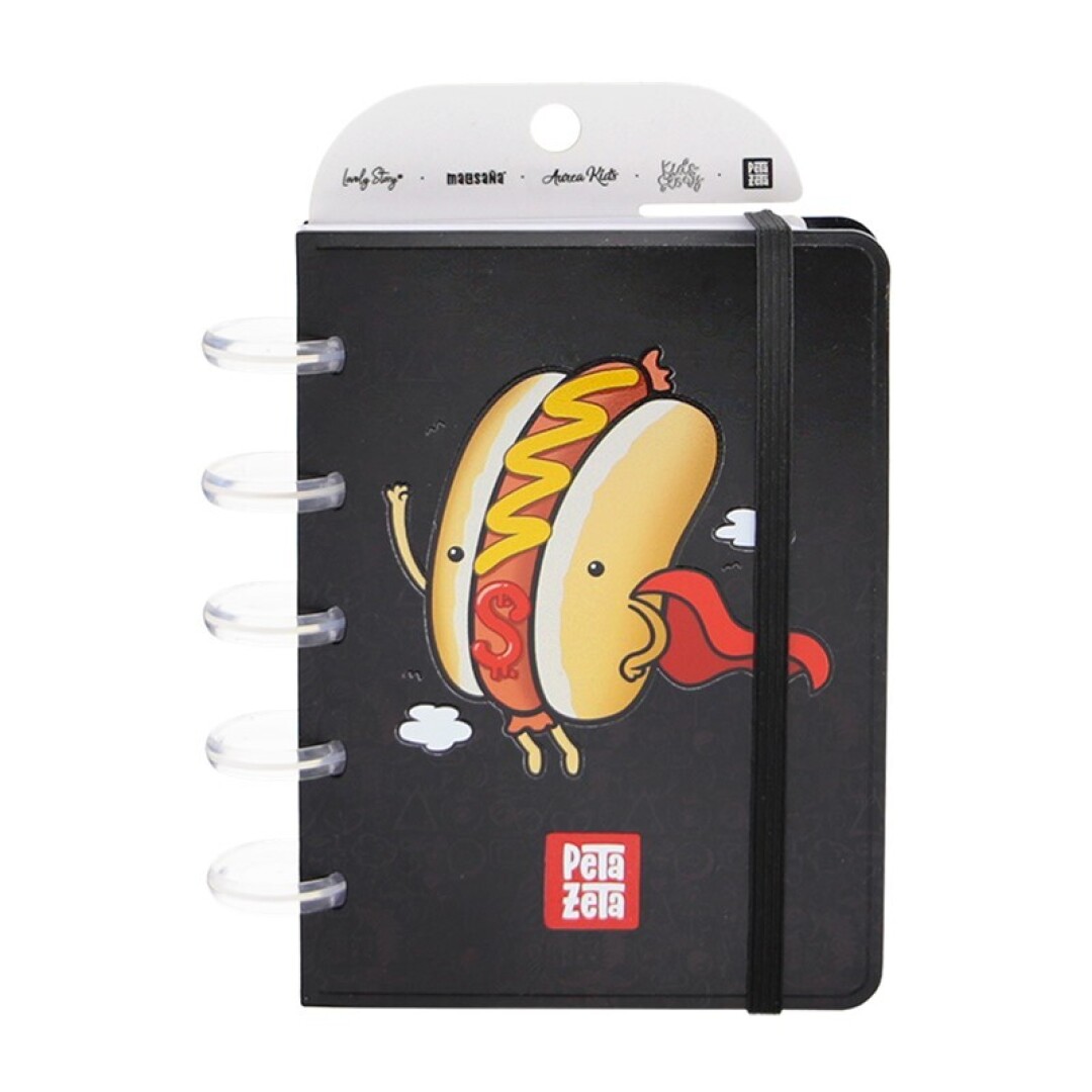 CUADERNO / NOTEBOOK A6 - BLACK SUPER HOT DOG