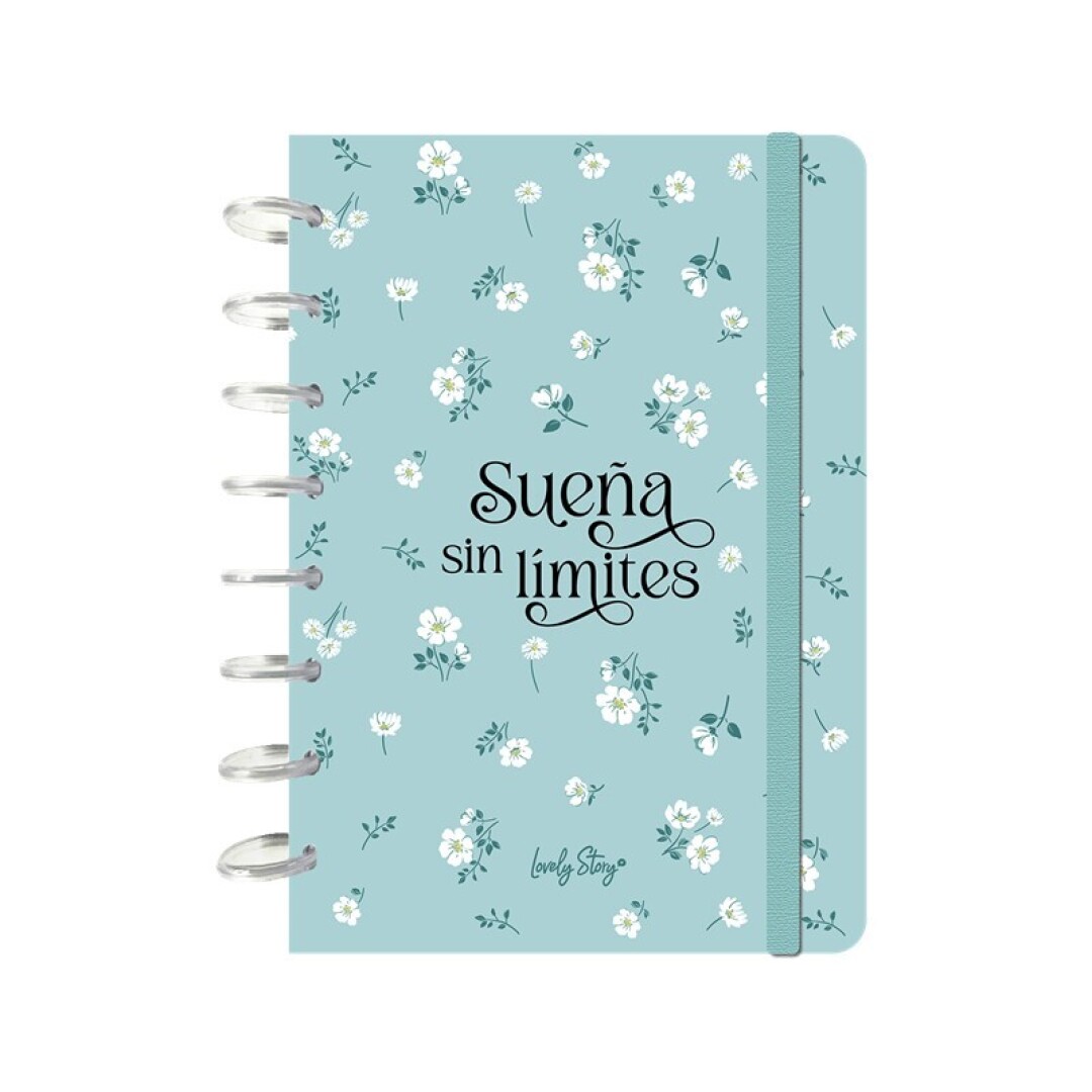 SMART BOOK A5 CON SISTEMA DE DISCOS - CUADRICULA -MINT - SUEÑA SIN LÍMITES