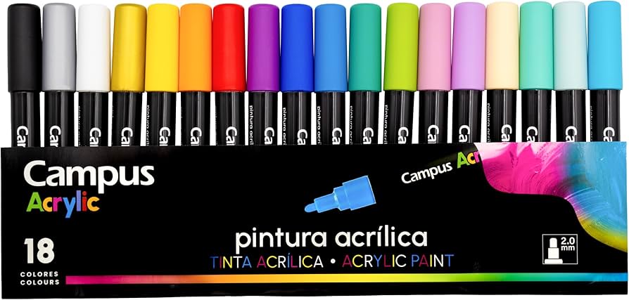 ROTULADORES ACRILICOS CAMPUS 18 COLORES